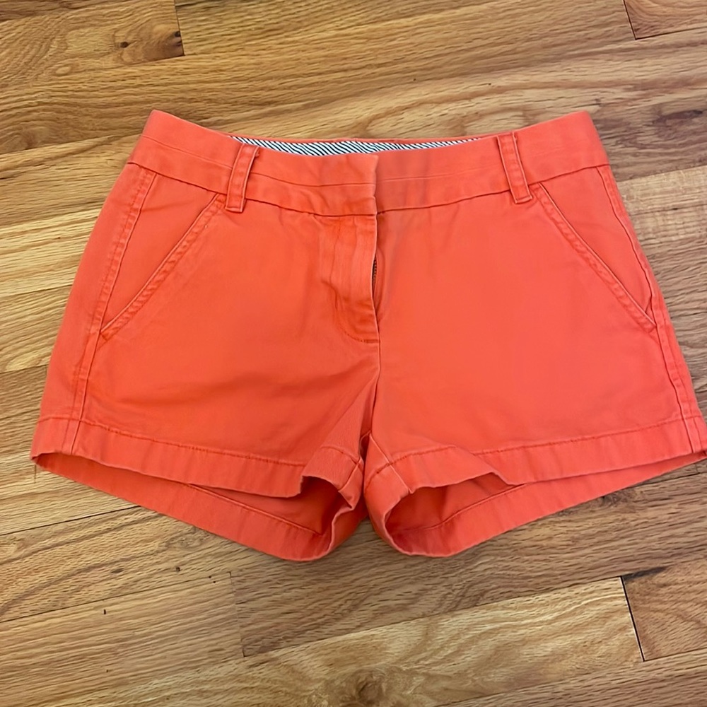 J. Crew 3 inch chino shorts orange size 0